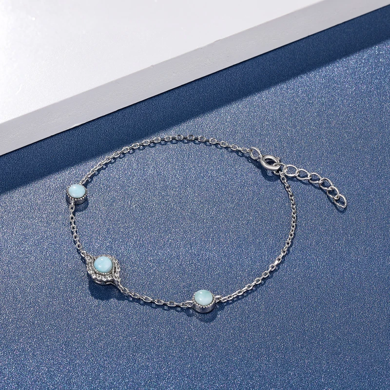 New 2021 Wholesale Fashion Party Gift Jewelry Bangle Charm 925 Sterling Silver Dominica Larimar Bracelet For Women
New 2021 Wholesale Fashion Party Gift Jewelry Bangle Charm 925 Sterling Silver Dominica Larimar Bracelet For Women