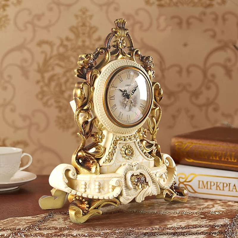 Luxury Vintage 10inch Resin Table Clock Royalty Retro Europe Desk Clock Home Decro Ornament for Living Room
Luxury Vintage 10inch Resin Table Clock Royalty Retro Europe Desk Clock Home Decro Ornament for Living Room