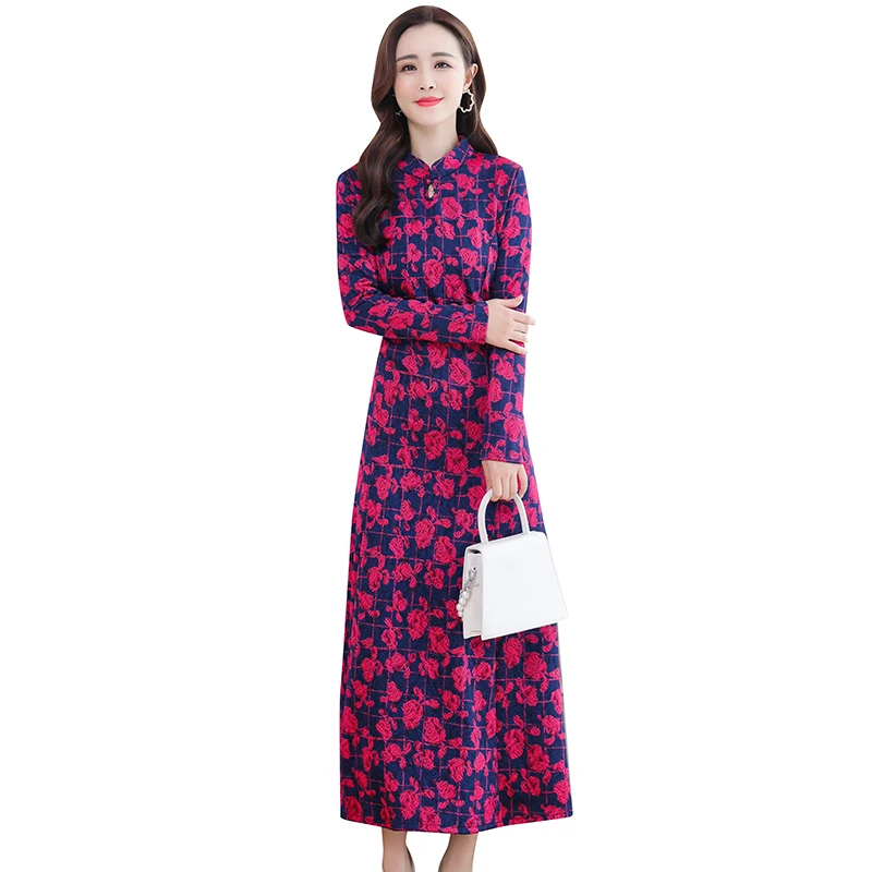 Fall Elegant Floral Dress Vintage Cheongsam Jacquard Knitted Long Dresses Women Clothing
Fall Elegant Floral Dress Vintage Cheongsam Jacquard Knitted Long Dresses Women Clothing