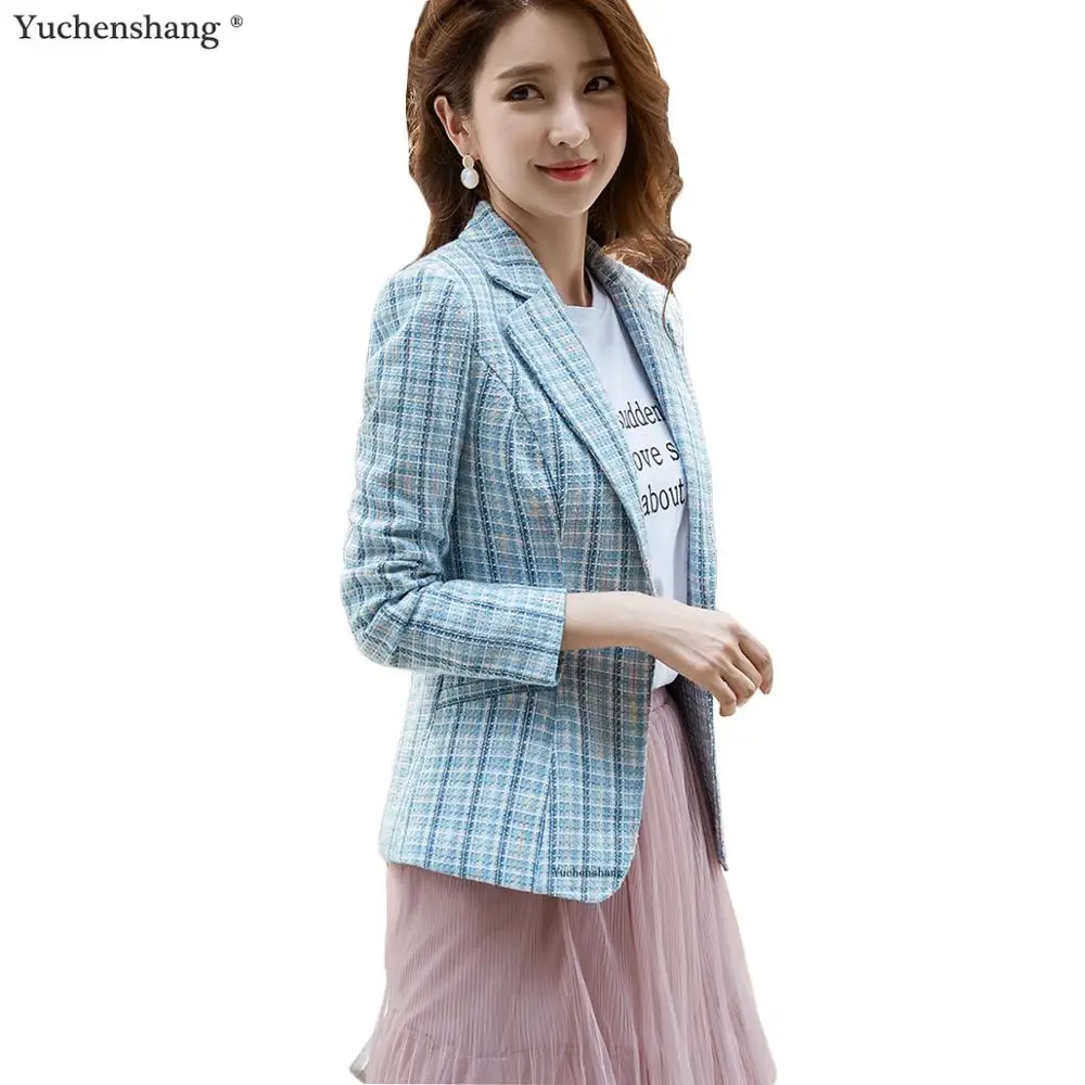 2019 Casual women blue pink apricot plaid blazer long sleeve slim blazer new chic outwear coat jackets
2019 Casual women blue pink apricot plaid blazer long sleeve slim blazer new chic outwear coat jackets
