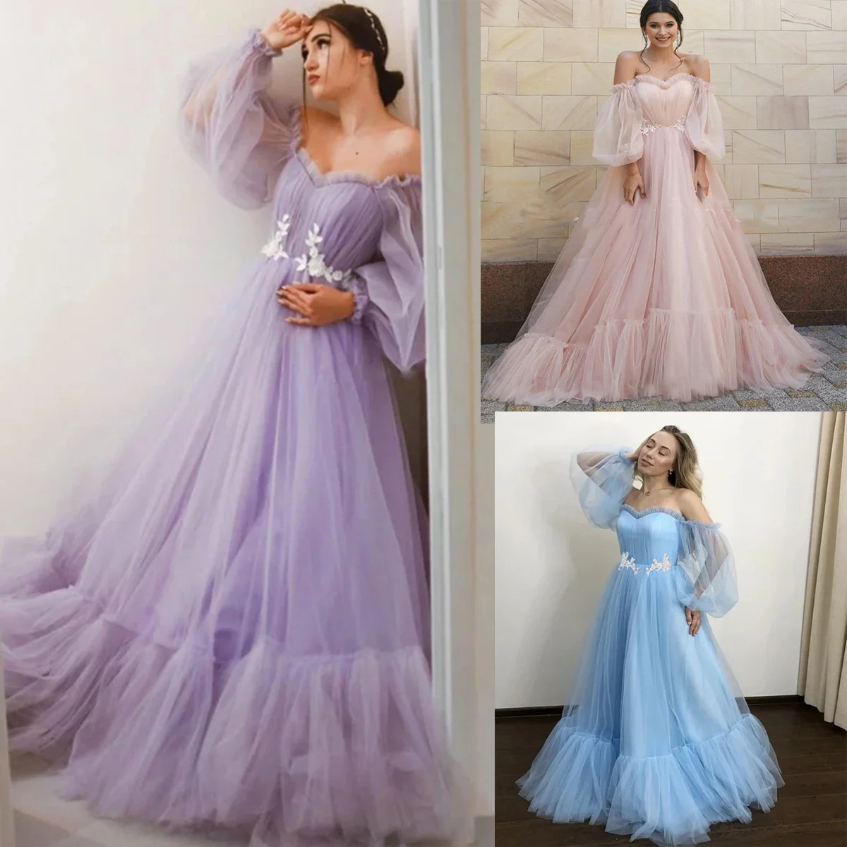 New Women's Off the Shoulder lace Mesh Long Sleeve Wedding Dress chiffon with sleeves Big Swing Banquet Dress Chapel Train
New Women's Off the Shoulder lace Mesh Long Sleeve Wedding Dress chiffon with sleeves Big Swing Banquet Dress Chapel Train