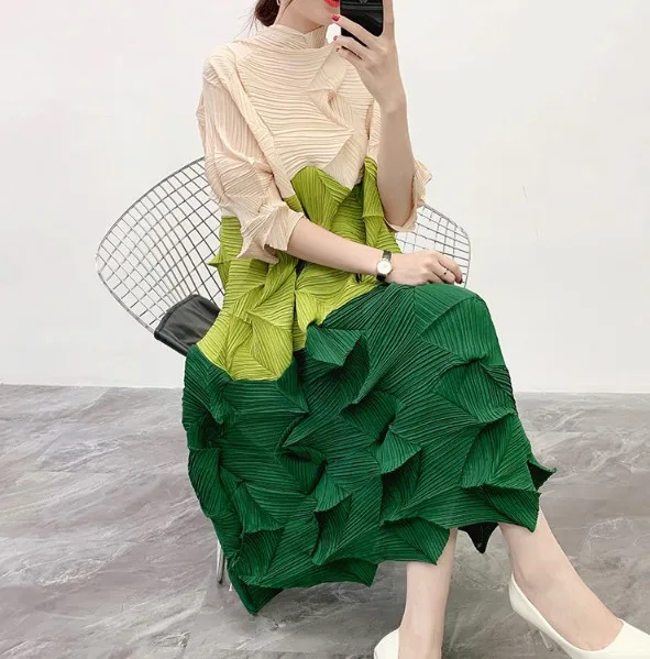 Женское плиссированное платье-гольф, контрастное асимметричное платье до середины икры в стиле пэчворк, новинка весны 2020
Женское плиссированное платье-гольф, контрастное асимметричное платье до середины икры в стиле пэчворк, новинка весны 2020