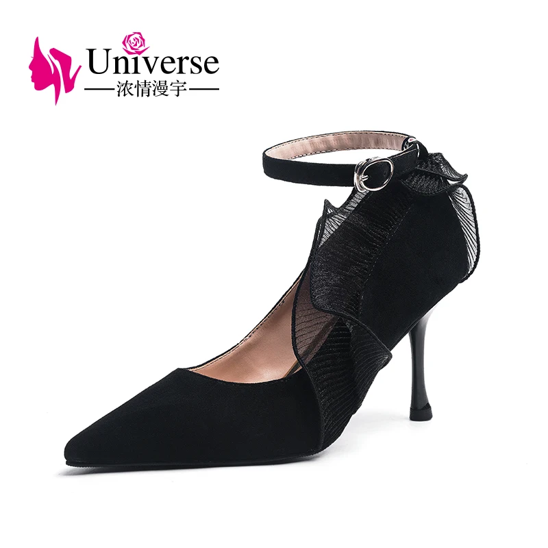 

Universe 2020 Spring Sexy Shining Women Pumps Bridal Shoes Woman Thin High Heels Lace Ankle Strap Zapatos De Mujer J291