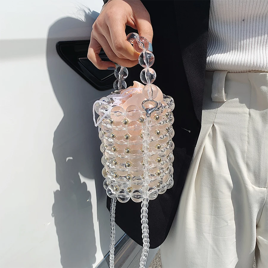 Hollow Pearl Evening Bag for Women 2022 New Luxury Small Beaded Ladies Woven Shoulder Bag Wedding Party Transparent Bead Handbag
Hollow Pearl Evening Bag for Women 2022 New Luxury Small Beaded Ladies Woven Shoulder Bag Wedding Party Transparent Bead Handbag