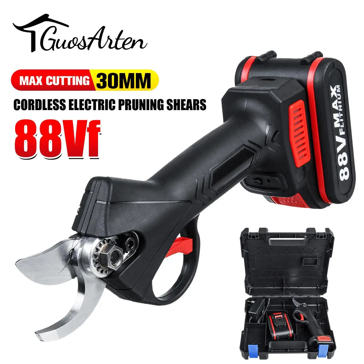 NEW 88V Cordless Pruner Lithium-ion Pruning Shear Efficient Fruit Tree Bonsai Pruning Electric Tree Branches Cutter Landscaping
NEW 88V Cordless Pruner Lithium-ion Pruning Shear Efficient Fruit Tree Bonsai Pruning Electric Tree Branches Cutter Landscaping