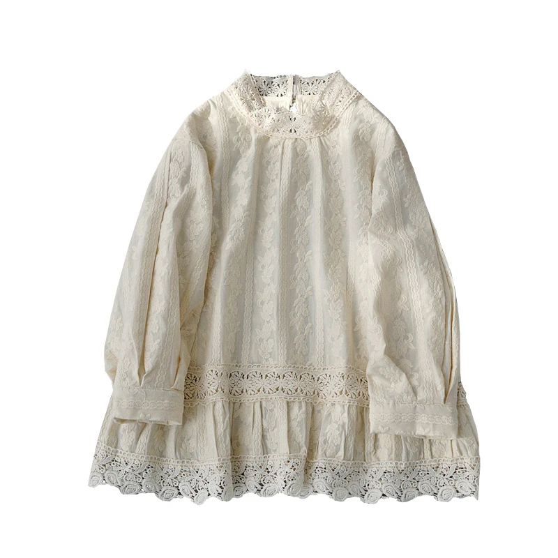 Shuchan Cotton Original Design Embroidery Floral Women Blouse Half High Collar Three Quarter Sleeve Blusas Mujer French Shirt 
Shuchan Cotton Original Design Embroidery Floral Women Blouse Half High Collar Three Quarter Sleeve Blusas Mujer French Shirt