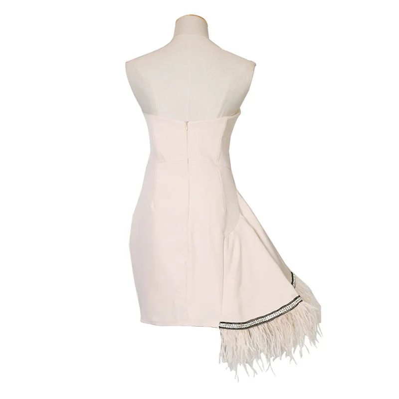 New Fashion splicing feather decoration bra dress women s high waist asymmetric slim mini dress women s wholesale
New Fashion splicing feather decoration bra dress women s high waist asymmetric slim mini dress women s wholesale