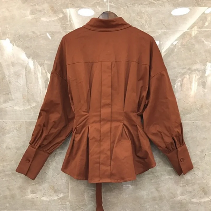 100%Cotton Blouse Shirts 2019 Autumn Casual White Green Brown Shirt Women Turn-down Collar Belt Patchwork Long Sleeve Tops Shirt
100%Cotton Blouse Shirts 2019 Autumn Casual White Green Brown Shirt Women Turn-down Collar Belt Patchwork Long Sleeve Tops Shirt
