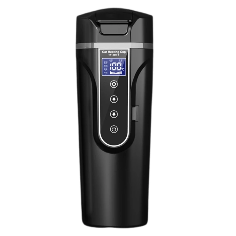 450Ml Stainless Steel Portable Car Heating Cup 12V 24V Electric Water Cup with LCD Display Temperature for Kettle Coffee Tea Mil
450Ml Stainless Steel Portable Car Heating Cup 12V 24V Electric Water Cup with LCD Display Temperature for Kettle Coffee Tea Mil