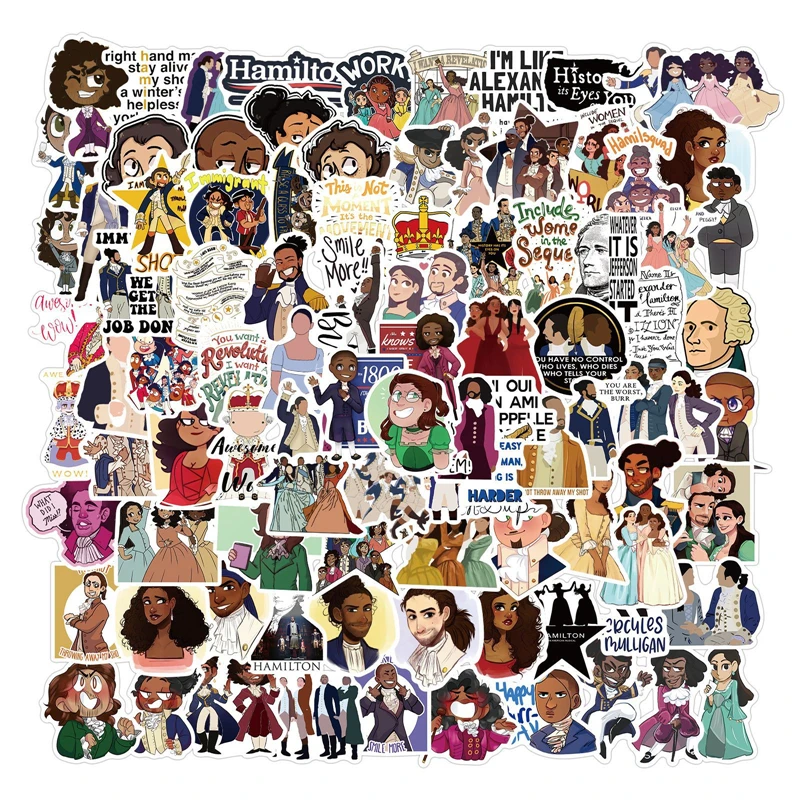 100pcs Broadway musical Hamilton Cartoon Children Stickers Skateboard Guitar Suitcase scrapbooking Sticker Kids Graffiti Toys
100pcs Broadway musical Hamilton Cartoon Children Stickers Skateboard Guitar Suitcase scrapbooking Sticker Kids Graffiti Toys