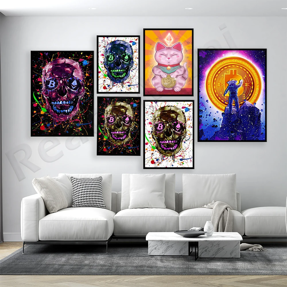 Graffiti skull Bitcoin Ethereum art poster, Bitcoin digital encryption currency Astronaut Galaxy printing
Graffiti skull Bitcoin Ethereum art poster, Bitcoin digital encryption currency Astronaut Galaxy printing