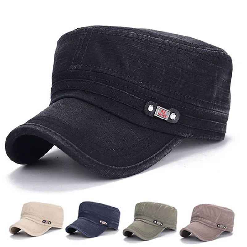 Men's Vintage Distressed Washed Flat Top Hat Fashion Solid Color All-match Spring Washed Flat Cap Military Cotton Cap
Men's Vintage Distressed Washed Flat Top Hat Fashion Solid Color All-match Spring Washed Flat Cap Military Cotton Cap