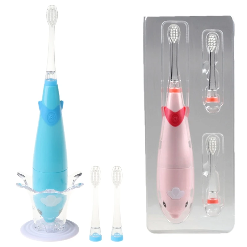 Kids Sonic Electric Toothbrush Waterproof Musical Dolphin Shape LED Light 2 Minutes Remind Dental Care for 3-12T Children 
Kids Sonic Electric Toothbrush Waterproof Musical Dolphin Shape LED Light 2 Minutes Remind Dental Care for 3-12T Children