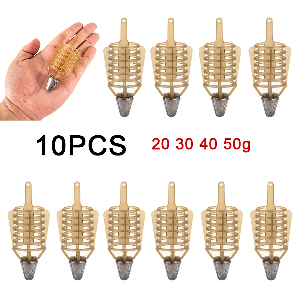 10 Pcs 20g-50g Fishing Bait Cage Carp Fishing Feeders Lure Cage Fishing Tackle Weighted Sinker Cage 20/30/40/50g
10 Pcs 20g-50g Fishing Bait Cage Carp Fishing Feeders Lure Cage Fishing Tackle Weighted Sinker Cage 20/30/40/50g