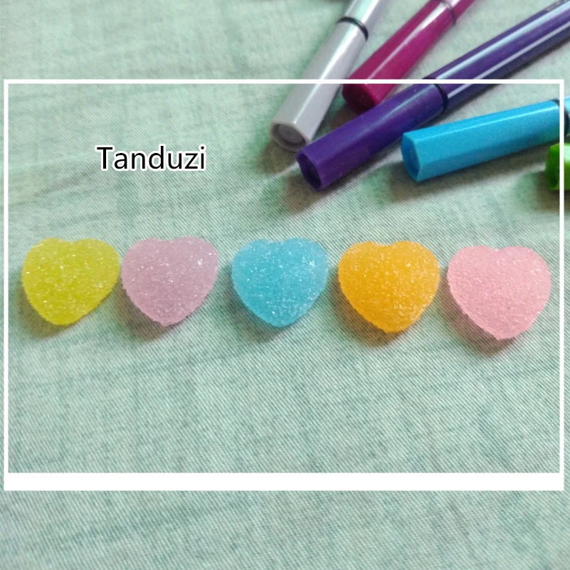 Фото Tanduzi оптовая продажа 100 шт. Kawaii Decoden Конфета из смолы имитация пищи в форме сердца