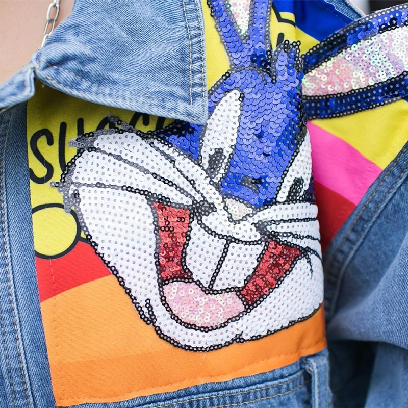 2020 Spring Autumn Women Denim Jacket Cartoon Print Ladies Coats Street Stlye Female Outerwear Loose Fashion High Quatily QT86
2020 Spring Autumn Women Denim Jacket Cartoon Print Ladies Coats Street Stlye Female Outerwear Loose Fashion High Quatily QT86