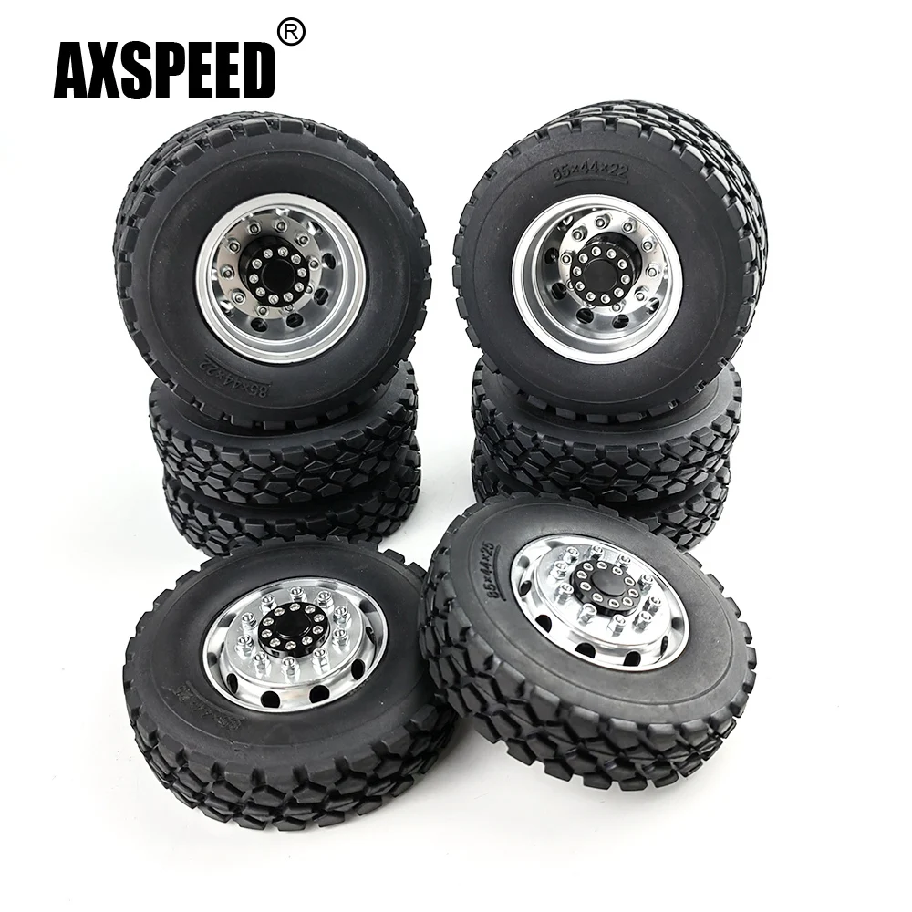 AXSPEED 6 шт. передние и задние ЧПУ диски из металлического сплава ступицы + 22/25 мм резиновые шины для 1/14 Tamiya Радиоуправляемый трейлер запчасти д... 
AXSPEED 6 шт. передние и задние ЧПУ диски из металлического сплава ступицы + 22/25 мм резиновые шины для 1/14 Tamiya Радиоуправляемый трейлер запчасти д...