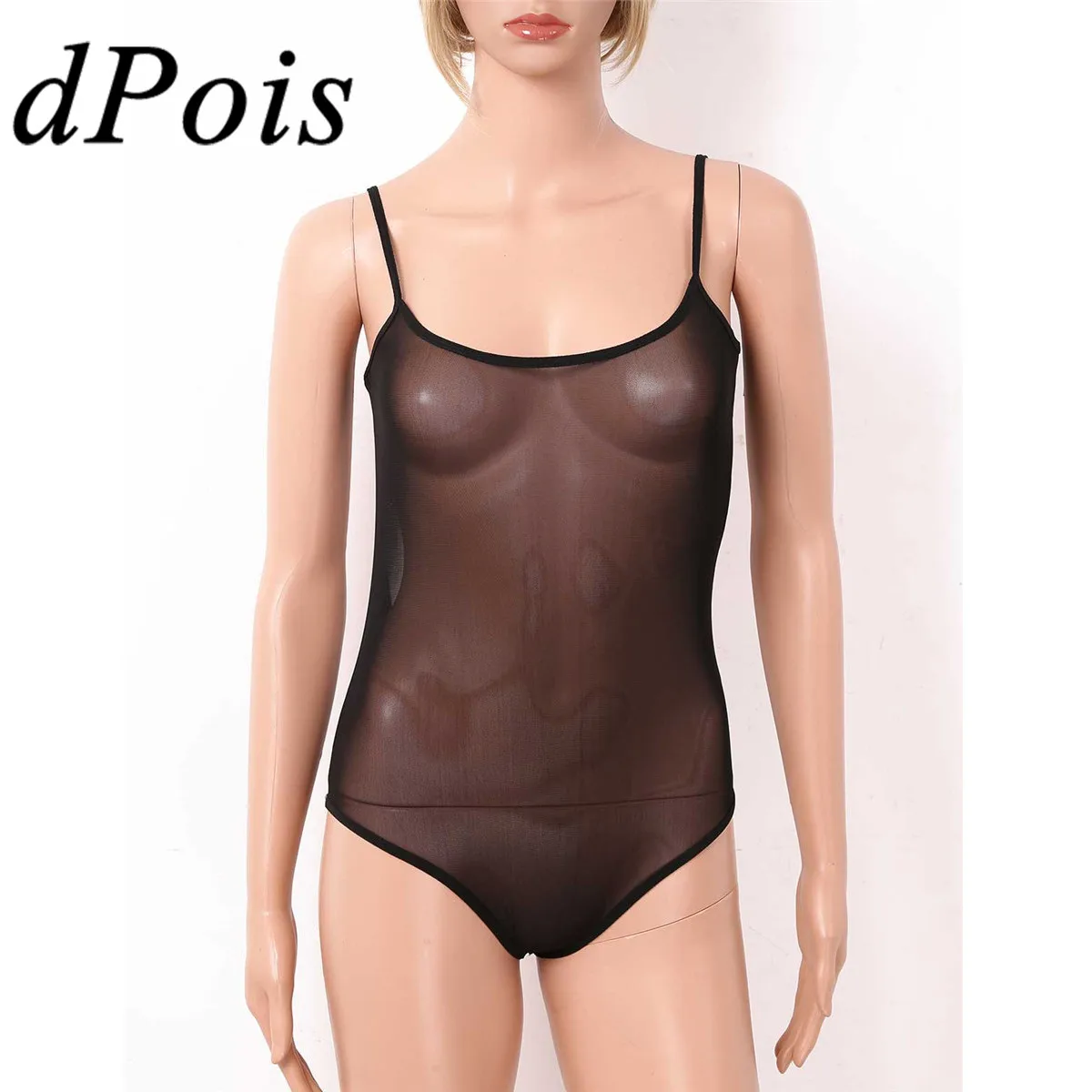 Womens One-piece See Through Sheer Mesh Lingerie Deep U Neck Spaghetti Straps Backless Leotard Bodysuit Femme Sexy Nightwear
Womens One-piece See Through Sheer Mesh Lingerie Deep U Neck Spaghetti Straps Backless Leotard Bodysuit Femme Sexy Nightwear
