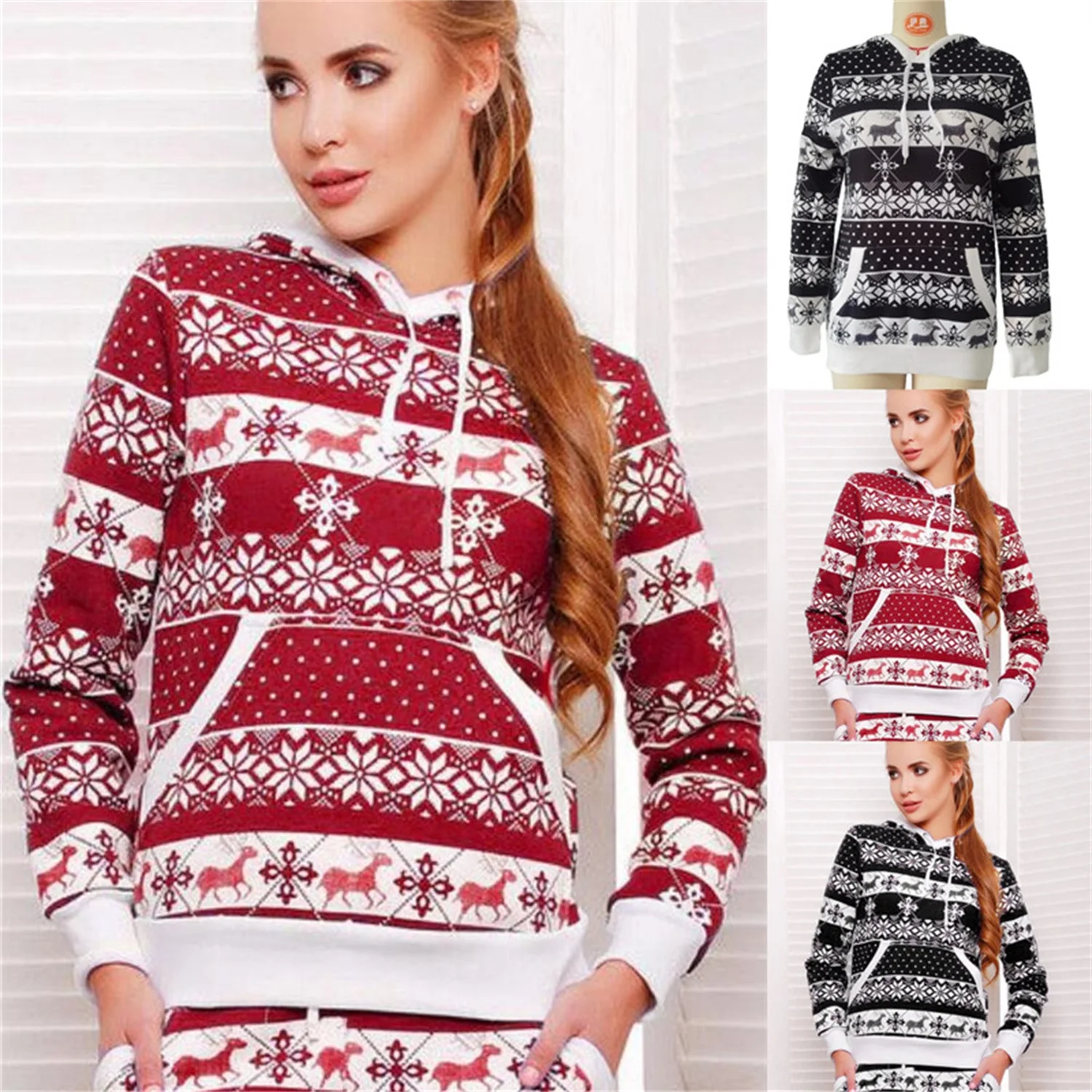 Christmas Women Pocket Pants Suits Fashion Streetwear Deer Print Long Trousers Long Sleeve Hooded Sweatshirts Two Pieces Suits
Christmas Women Pocket Pants Suits Fashion Streetwear Deer Print Long Trousers Long Sleeve Hooded Sweatshirts Two Pieces Suits