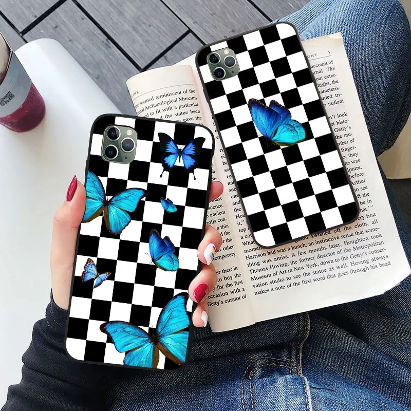 Fashion Butterfly Checks Fitted Case For iPhone 7 11 12 Pro XS MAX X XR 6s 8 Plus SE2 Silicone soft Phone Cover Checkboard Shell
Fashion Butterfly Checks Fitted Case For iPhone 7 11 12 Pro XS MAX X XR 6s 8 Plus SE2 Silicone soft Phone Cover Checkboard Shell