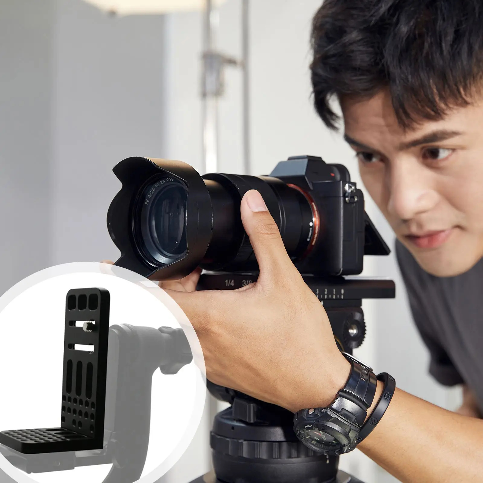 Universal L Shape Holder Tripod Bracket Quick Release Detachable Camera L Bracket Video Shooting Stabilizer for DSLR Camera
Universal L Shape Holder Tripod Bracket Quick Release Detachable Camera L Bracket Video Shooting Stabilizer for DSLR Camera