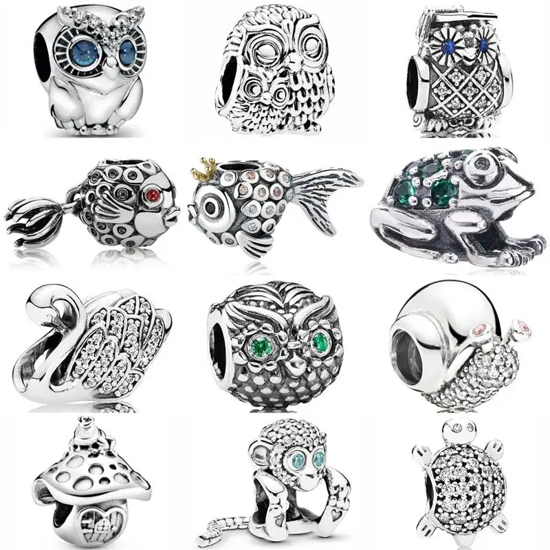 DIY Charm Sparkling Owl Monkey Sea Turtle Crown Fish Majestic Swan Frog 925 Sterling Silver Beads Fit Fashion Bracelet Jewelry
DIY Charm Sparkling Owl Monkey Sea Turtle Crown Fish Majestic Swan Frog 925 Sterling Silver Beads Fit Fashion Bracelet Jewelry