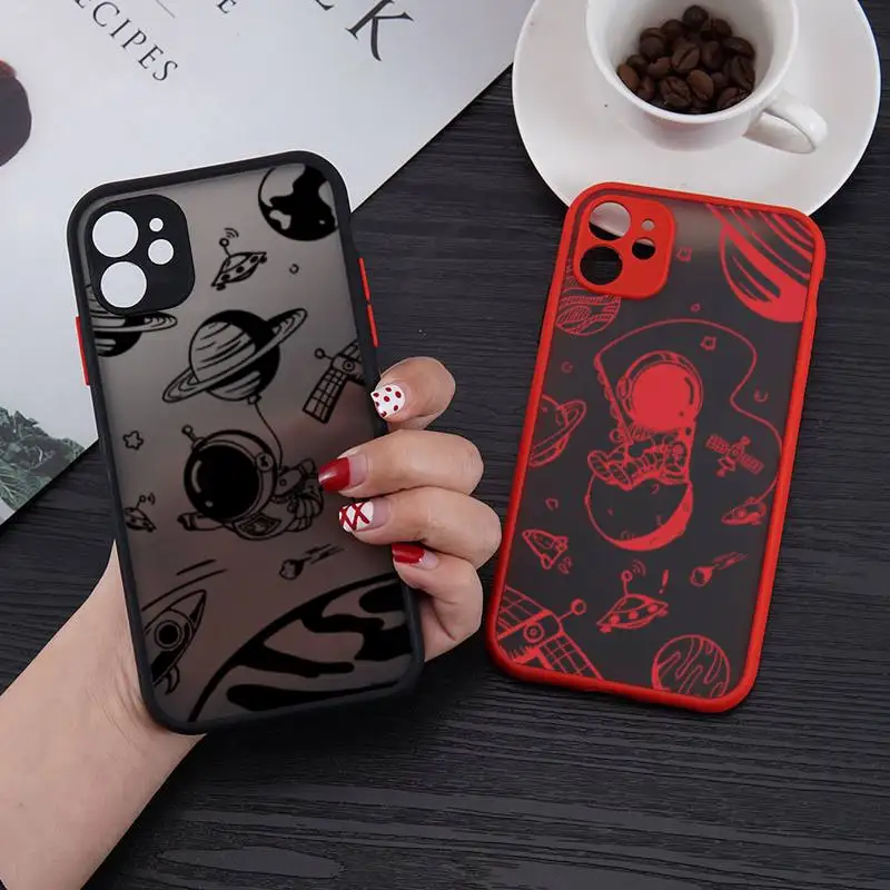 Astronaut Cartoon Planet Phone Case For iPhone 12 11 Mini Pro XR XS Max 7 8 Plus X Matte transparent Back Luxury space Cover
Astronaut Cartoon Planet Phone Case For iPhone 12 11 Mini Pro XR XS Max 7 8 Plus X Matte transparent Back Luxury space Cover