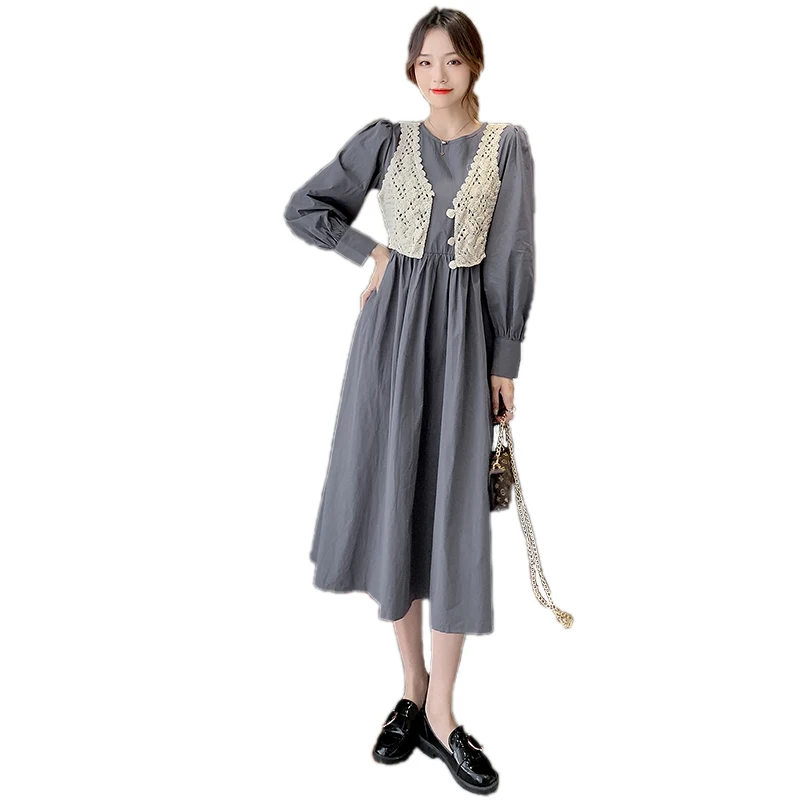 Will fall on the new knitted vest dress in short long tall waist thin long sleeve two-piece
Will fall on the new knitted vest dress in short long tall waist thin long sleeve two-piece