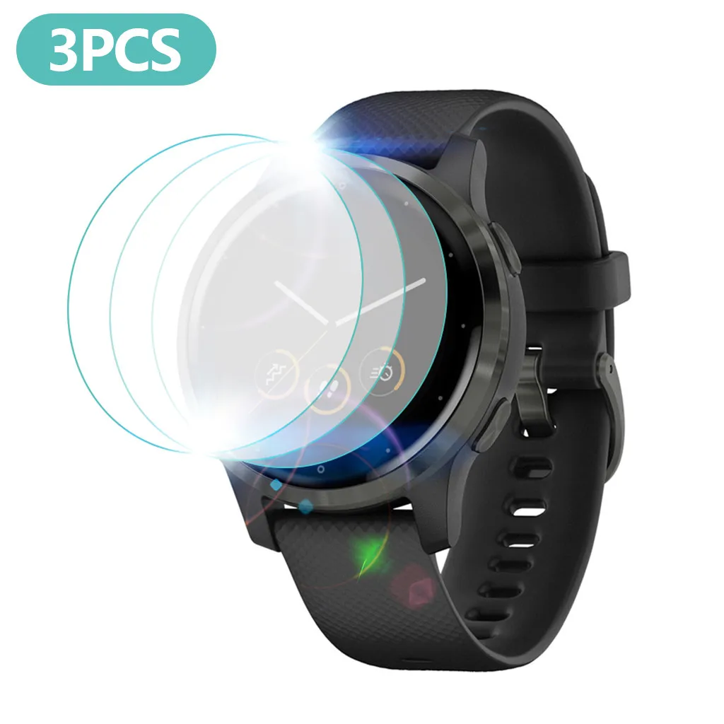 3pcs Ultrathin Film Tempered Glass Screen Protector For Garmin Vivoactive 4s Clear Scratch-proof Screen Protector #3