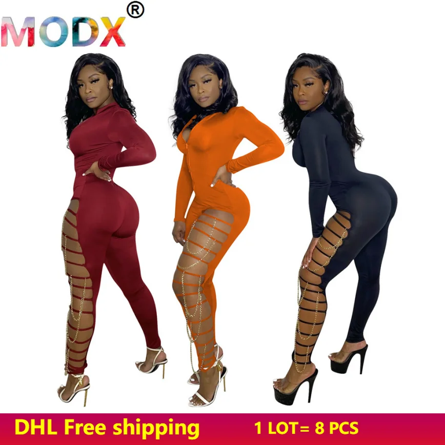 Women Sexy Rompers Hollow Out Jumpsuit Fashion Night Clubwear Long Sleeve Bodysuits Wholesale Solid Bodycon One Piece Pants 5859
Women Sexy Rompers Hollow Out Jumpsuit Fashion Night Clubwear Long Sleeve Bodysuits Wholesale Solid Bodycon One Piece Pants 5859