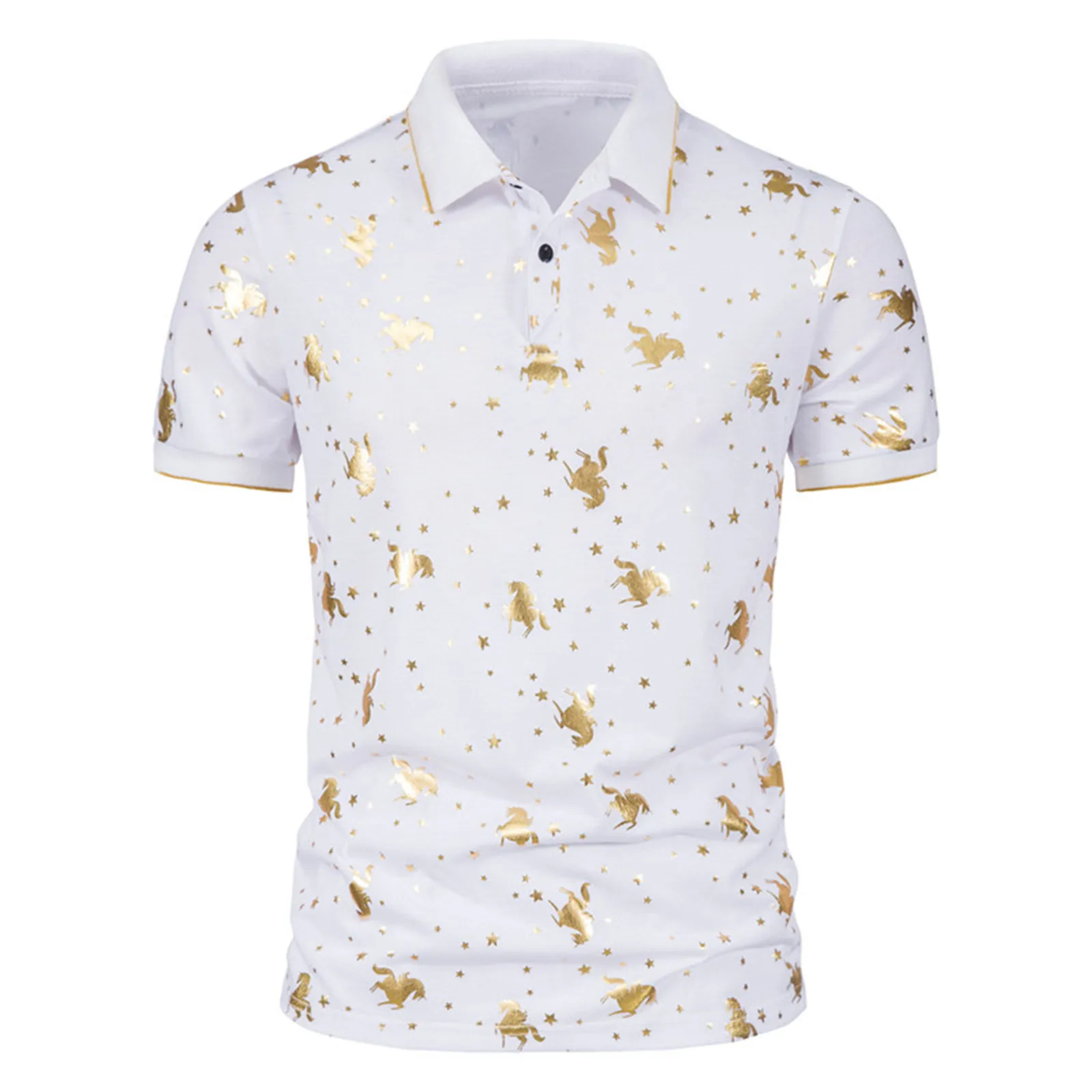 Mens Polo Men Dress Short Sleeve Horse Bronzing Print Polo Shirts Lapel Polo New Clothing Summer Streetwear Casual Men Tops
Mens Polo Men Dress Short Sleeve Horse Bronzing Print Polo Shirts Lapel Polo New Clothing Summer Streetwear Casual Men Tops