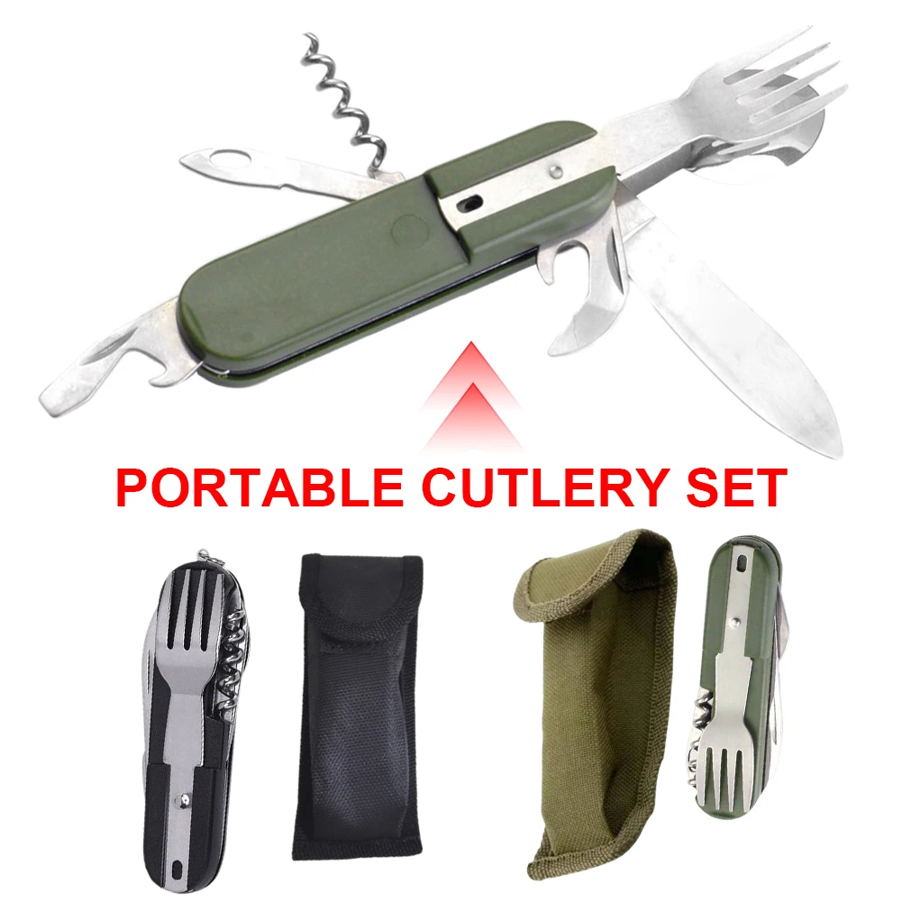Multi-functional Folding Tableware Stainless Steel Detachable & Compact Flatware Portable Durablefor Camping BBQ Picnic Trip
Multi-functional Folding Tableware Stainless Steel Detachable & Compact Flatware Portable Durablefor Camping BBQ Picnic Trip