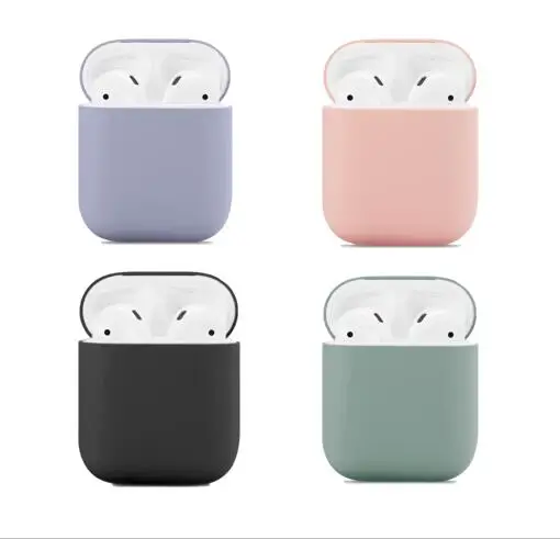 100 шт./лот силиконовый чехол для Apple Airpods 1/2 Мягкий ТПУ ультра тонкий защитный