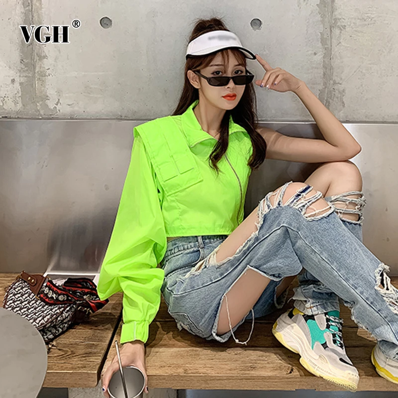 VGH Black Asymmetrical Casual Jacket For Women Stand Collar Long Sleeve Streetwear Short Jackets Female Fashion New Clothing
VGH Black Asymmetrical Casual Jacket For Women Stand Collar Long Sleeve Streetwear Short Jackets Female Fashion New Clothing