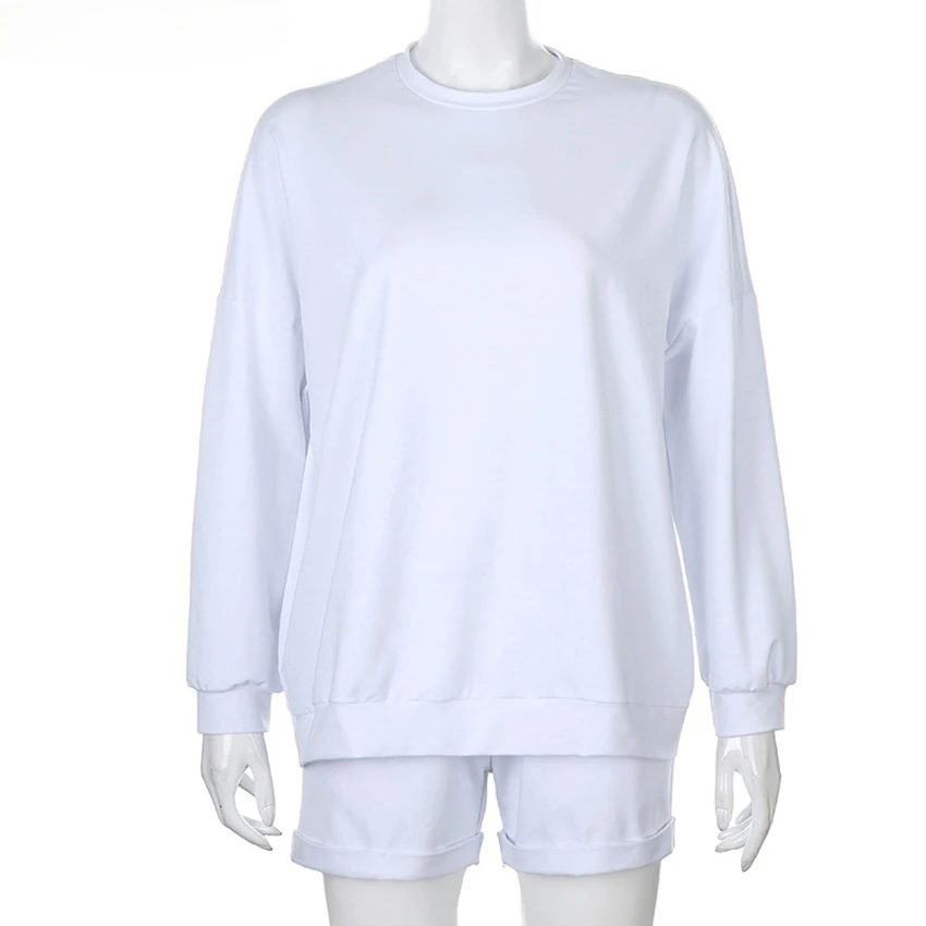 Casual Loose 2 Piece Set Sport Suit Women Oversize Sweatshirt and Drawstring Shorts Sportswear Outfit Solid Office Summer Suit
Casual Loose 2 Piece Set Sport Suit Women Oversize Sweatshirt and Drawstring Shorts Sportswear Outfit Solid Office Summer Suit