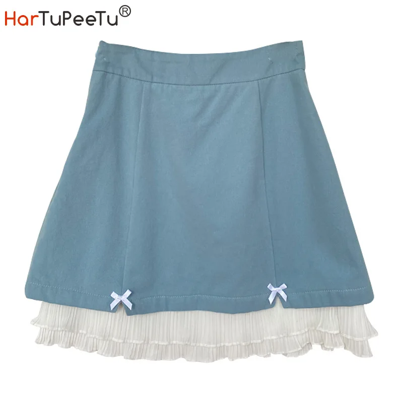 Women Lace Hem Patchwork Mini Skirts High Waist Girls Skater Solid Color Denim Dress Princess Lolita Preppy Ruffle Harajuku Goth
Women Lace Hem Patchwork Mini Skirts High Waist Girls Skater Solid Color Denim Dress Princess Lolita Preppy Ruffle Harajuku Goth