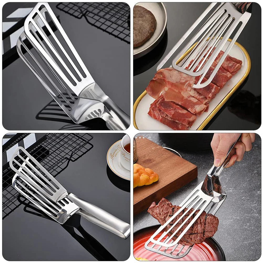 Food Tongs Widened Double Clip Design Stainless Steel Multi-function Frying Spatula Steak Tongs BBQ Food Tongs Kitchen Utensils 
Food Tongs Widened Double Clip Design Stainless Steel Multi-function Frying Spatula Steak Tongs BBQ Food Tongs Kitchen Utensils