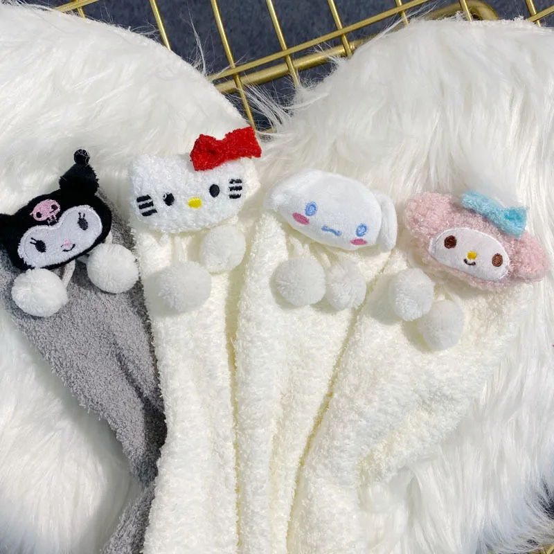 Милые Мультяшные японские носки Cinnamoroll My Melody Kawaii из кораллового флиса белые носки для сна в стиле Лолиты плюшевые домашние носки для пола по... 
Милые Мультяшные японские носки Cinnamoroll My Melody Kawaii из кораллового флиса белые носки для сна в стиле Лолиты плюшевые домашние носки для пола по...