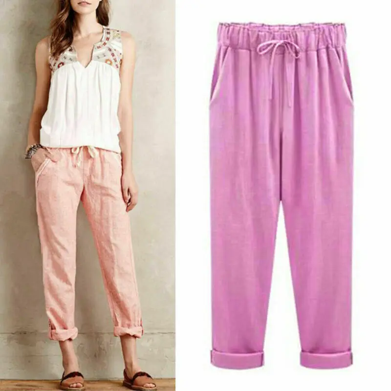 Fashion Women Elastic High Waist Trousers With Pockets Ladies Drawstring Waist Pants Casual Loose Harem Pants Plus Size
Fashion Women Elastic High Waist Trousers With Pockets Ladies Drawstring Waist Pants Casual Loose Harem Pants Plus Size