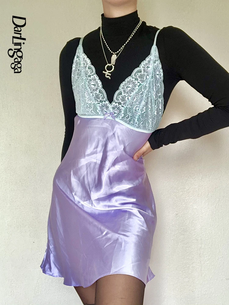 Darlingaga Spaghetti Strap V Neck Lace Patchwork Satin Summer Dress Fashion Y2K Bow Backless Female Dress Sexy Sundress Clubwear
Darlingaga Spaghetti Strap V Neck Lace Patchwork Satin Summer Dress Fashion Y2K Bow Backless Female Dress Sexy Sundress Clubwear