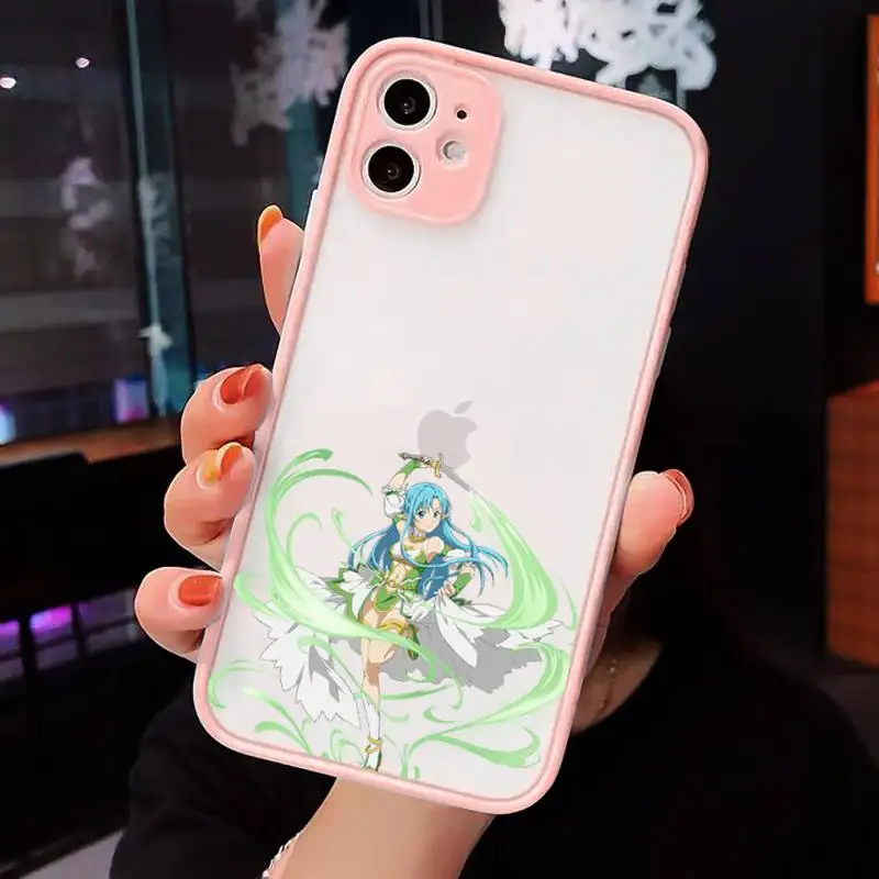 Sword Art Online SAO Anime Phone Case For iPhone 12 11 Mini Pro XR XS Max 7 8 Plus X Matte transparent Pink Back Cover
Sword Art Online SAO Anime Phone Case For iPhone 12 11 Mini Pro XR XS Max 7 8 Plus X Matte transparent Pink Back Cover