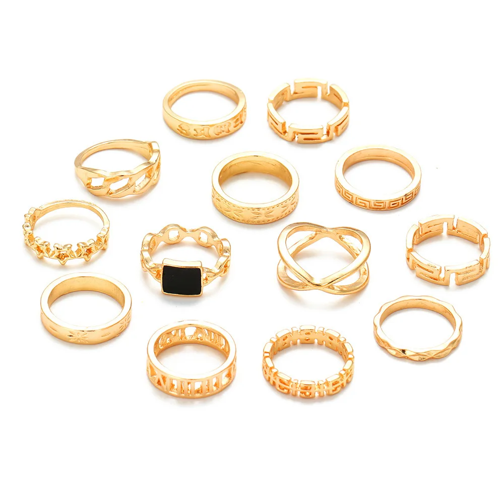 2020 New Alloy Geometric Element Letter Lady Ring Drop Oil 13-piece Set Knuckles Ring Accessories Rings for Women
2020 New Alloy Geometric Element Letter Lady Ring Drop Oil 13-piece Set Knuckles Ring Accessories Rings for Women