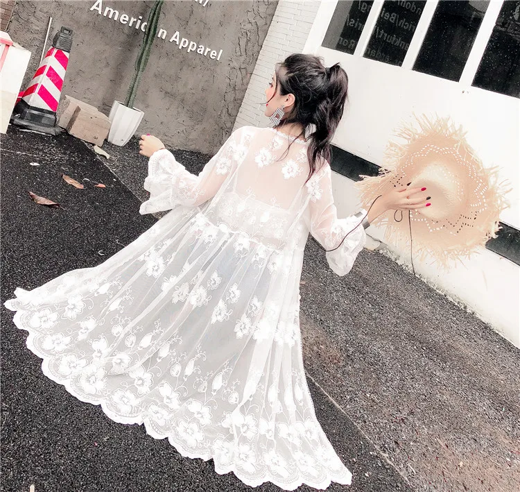 Spring And Summer Long Sleeve Holiday Bohemian Beach White Jackets Coat Perspective Loose Solid Color Hollow Out Outerwear
Spring And Summer Long Sleeve Holiday Bohemian Beach White Jackets Coat Perspective Loose Solid Color Hollow Out Outerwear