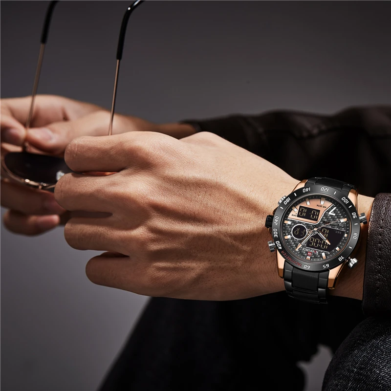 Часы наручные NAVIFORCE мужские спортивные роскошные армейские модные цифровые