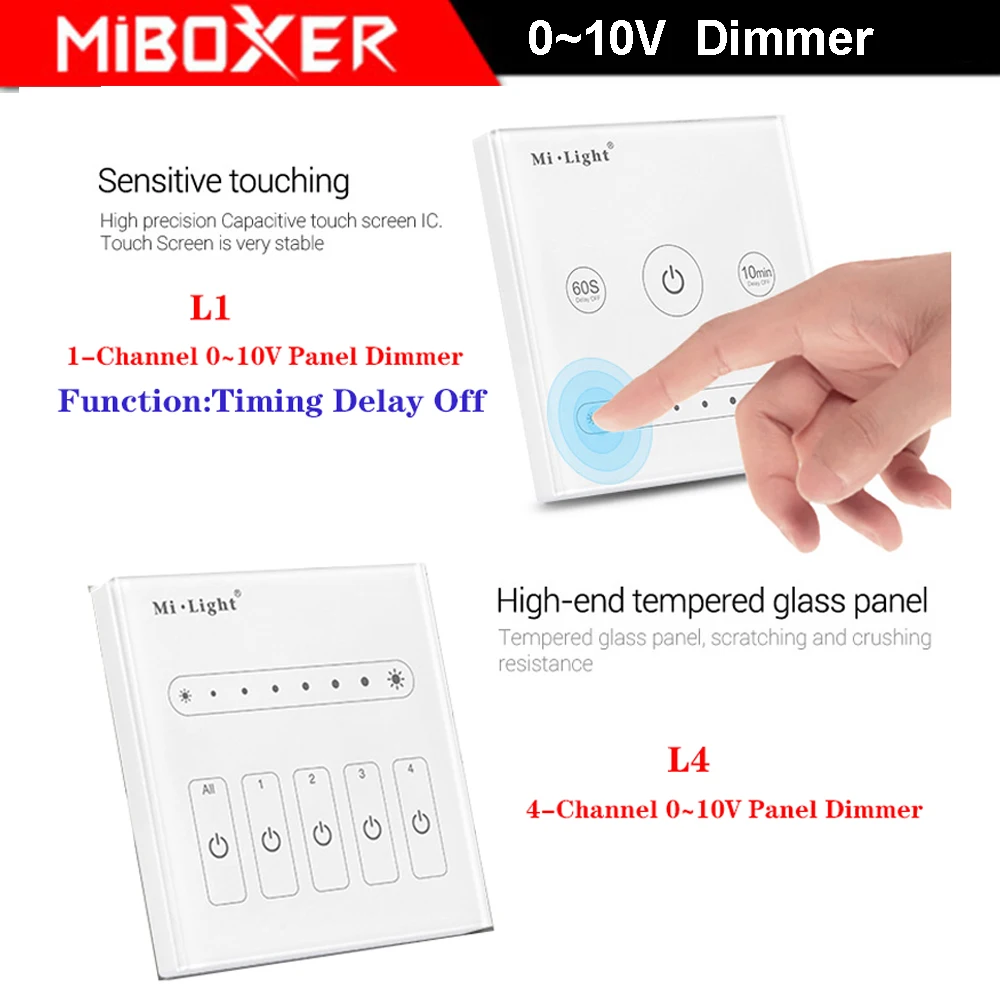 Панель управления MiBOXER L1 L4 0 ~ 10 в, светодиодный диммер 86, сенсорная панель переменного тока 110 В 220 В, выход 1/4 каналов 
Панель управления MiBOXER L1 L4 0 ~ 10 в, светодиодный диммер 86, сенсорная панель переменного тока 110 В 220 В, выход 1/4 каналов