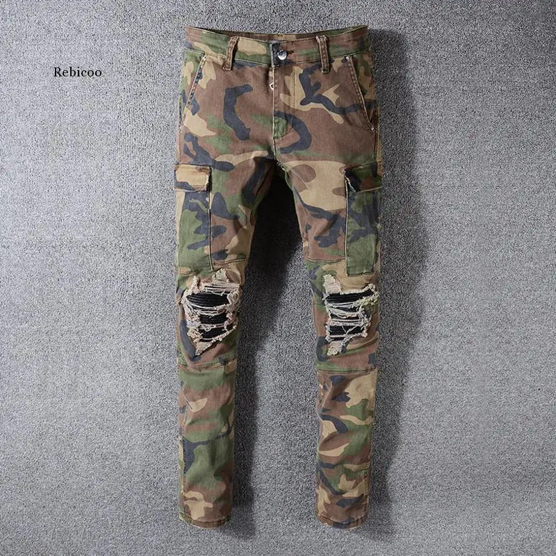 Pantalon Homme Men Camouflage Print Patchwork Military Biker Jeans For Moto Slim Fit Straight Army Green Pocket Cargo Denim Pant
Pantalon Homme Men Camouflage Print Patchwork Military Biker Jeans For Moto Slim Fit Straight Army Green Pocket Cargo Denim Pant