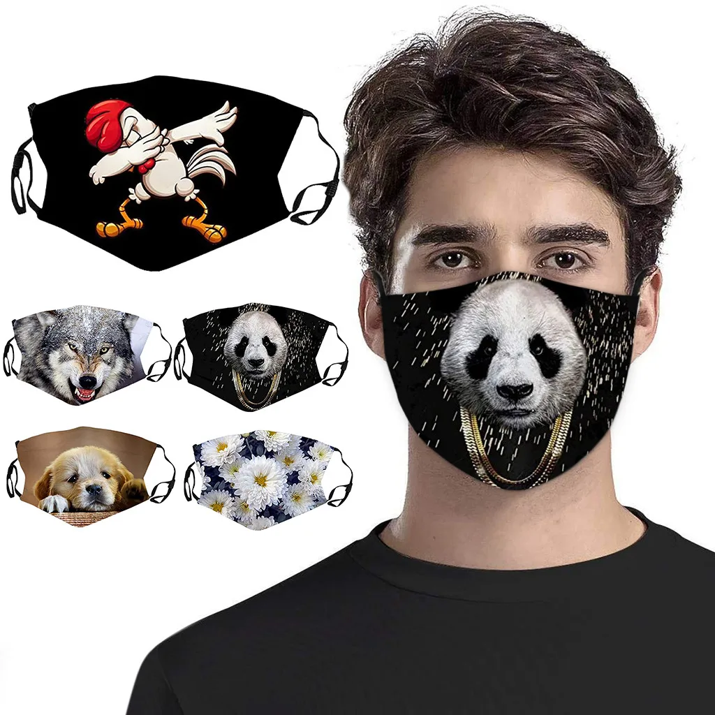 Фото Модная новинка унисекс хлопковая маска персональная 3d собака панда цифровая с(China)