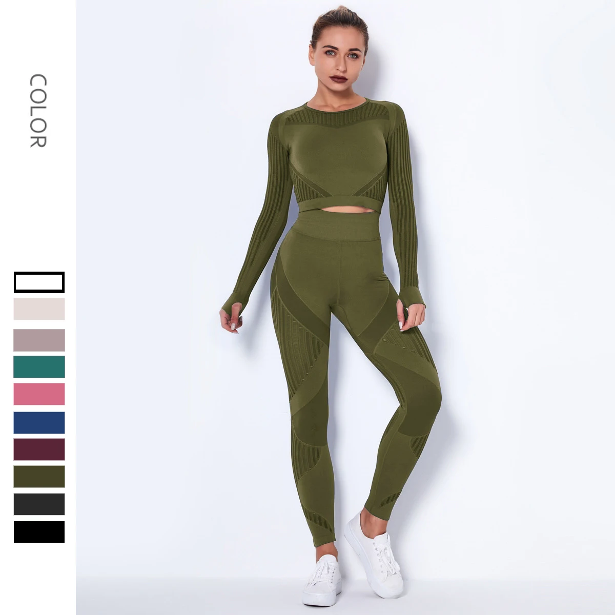 Women's Sportswear Yoga Sets Long Slevees Top Shirt &Seamless Leggings Pants For Fitness Running Ladies Gym Cycling Tracksuit
Women's Sportswear Yoga Sets Long Slevees Top Shirt &Seamless Leggings Pants For Fitness Running Ladies Gym Cycling Tracksuit