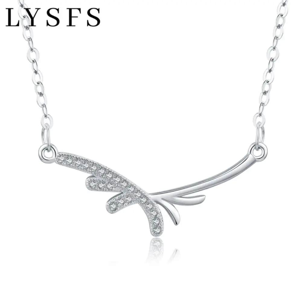 LYSFS 925 Sterling Silver Antlers Chain Necklace Trendy Elegant Romantic Fine Jewelry for Women
LYSFS 925 Sterling Silver Antlers Chain Necklace Trendy Elegant Romantic Fine Jewelry for Women