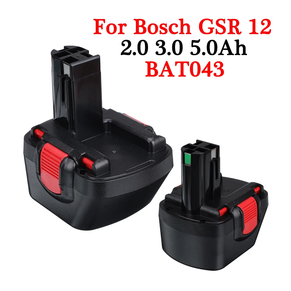 Аккумулятор BAT043 12 В 2.0Ah 3.0Ah 5.0Ah Ni-MH для дрели Bosch GSR VE-2 GSB PSB BAT045 BTA120 2607335430 |
